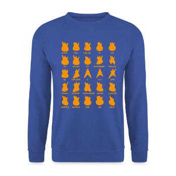 Formes de Guitares électriques - Sweat-shirt Unisexe - bleu royal - Devant - Alina (178cm) & Michal (187cm)