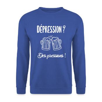 Citation drole biere - Sweat-shirt Unisexe - bleu royal - Devant - Alina (178cm) & Michal (187cm)