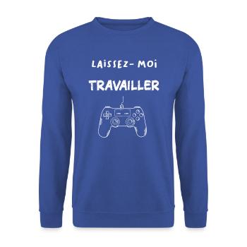 Phrase humoristique Gamer ado - Sweat-shirt Unisexe - bleu royal - Devant - Alina (178cm) & Michal (187cm)