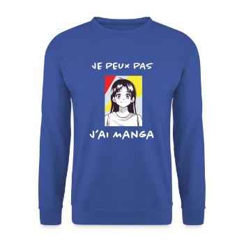 design Manga - Sweat-shirt Unisexe - bleu royal - Devant - Alina (178cm) & Michal (187cm)