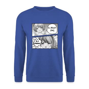 He can't, he has Manga!!! - Unisex Sweatshirt - royal blue - Front - Alina (178cm) & Michal (187cm)