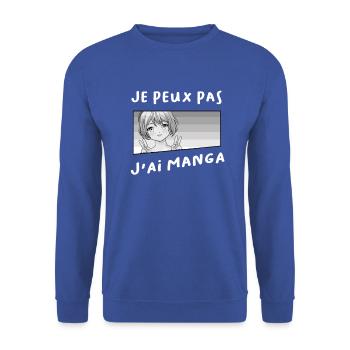Manga drole - Sweat-shirt Unisexe - bleu royal - Devant - Alina (178cm) & Michal (187cm)