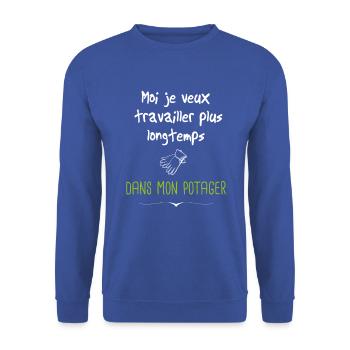 travailler dans mon jardin - Sweat-shirt Unisexe - bleu royal - Devant - Alina (178cm) & Michal (187cm)