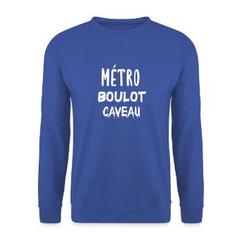 Métro Boulot Caveau - Sweat-shirt Unisexe - bleu royal - Devant - Alina (178cm) & Michal (187cm)
