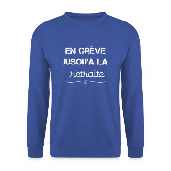 En grève retraite - Sweat-shirt Unisexe - bleu royal - Devant - Alina (178cm) & Michal (187cm)