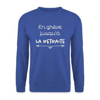 En grève retraite - Sweat-shirt Unisexe - bleu royal - Devant - Alina (178cm) & Michal (187cm)