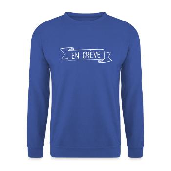 En grève - Sweat-shirt Unisexe - bleu royal - Devant - Alina (178cm) & Michal (187cm)