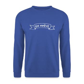 Grève retraites - Sweat-shirt Unisexe - bleu royal - Devant - Alina (178cm) & Michal (187cm)