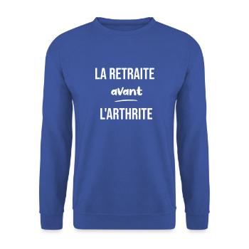 Retraite - Sweat-shirt Unisexe - bleu royal - Devant - Alina (178cm) & Michal (187cm)