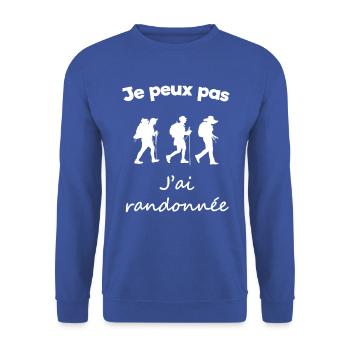 Humour Idea Gift Hike Rondonnée - Unisex Sweatshirt - royal blue - Front - Alina (178cm) & Michal (187cm)