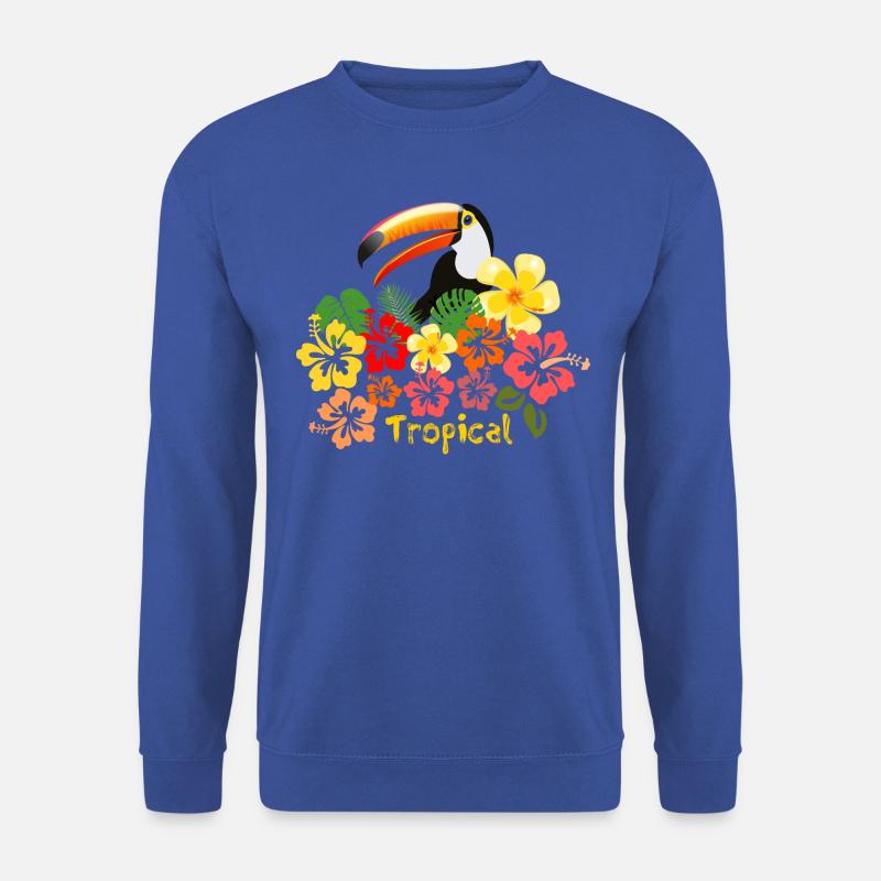 Tukan Hibiskus Blumen Sommer Regenwald Urlaub - Unisex Pullover - Royalblau