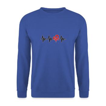 Love heartbeat EKG - Unisex Sweatshirt - royal blue - Front - Alina (178cm) & Michal (187cm)