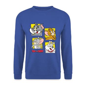 Tom Und Jerry Vier Freunde - Unisex Pullover - Royalblau - Vorne - Alina (178cm) & Michal (187cm)
