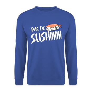 Pas de sushi. Pas de soucis - Sweat-shirt Unisexe - bleu royal - Devant - Alina (178cm) & Michal (187cm)