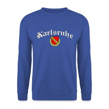 Karlsruhe Motiv klassisch - Unisex Pullover - Royalblau - Vorne - Alina (178cm) & Michal (187cm)