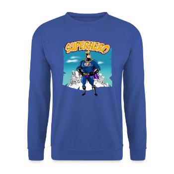 Superheld - Unisex Pullover - Royalblau - Vorne - Alina (178cm) & Michal (187cm)