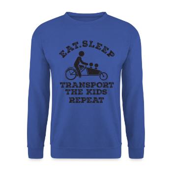 Eat Sleep Repeat Cargo Bike - Unisex Sweatshirt - royal blue - Front - Alina (178cm) & Michal (187cm)