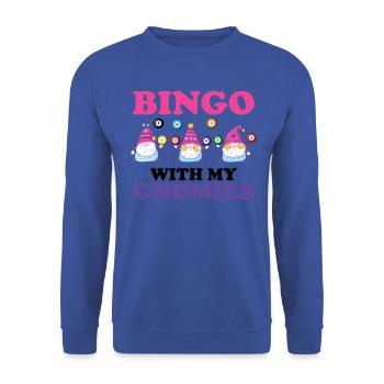 Bingo Mit Meinen Gnomies Lustiges Bingo - Unisex Pullover - Royalblau - Vorne - Alina (178cm) & Michal (187cm)
