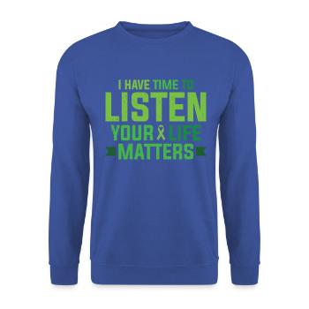 Fight The Stigma Butterfly Mental Health - Unisex Sweatshirt - royal blue - Front - Alina (178cm) & Michal (187cm)