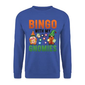 Bingo Mit Meinen Gnomies Lustiges Bingo - Unisex Pullover - Royalblau - Vorne - Alina (178cm) & Michal (187cm)