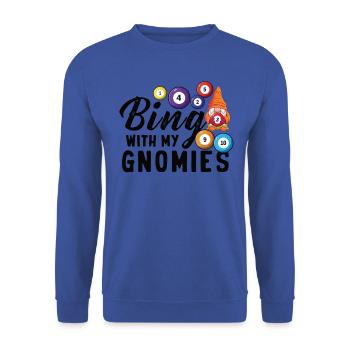 Bingo Mit Meinen Gnomies Lustiges Bingo - Unisex Pullover - Royalblau - Vorne - Alina (178cm) & Michal (187cm)