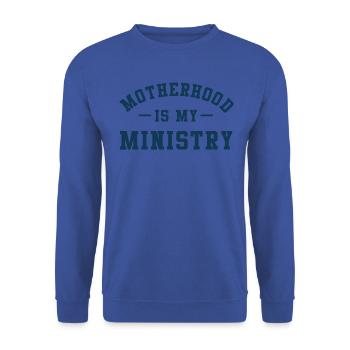 La maternité est mon ministère - Sweat-shirt Unisexe - bleu royal - Devant - Alina (178cm) & Michal (187cm)