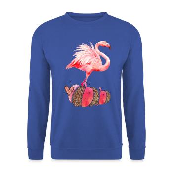 Fall Flamingo Pumpkin Thanksgiving - Unisex Sweatshirt - royal blue - Front - Alina (178cm) & Michal (187cm)
