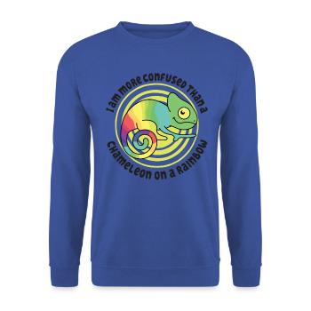 I'm more confused than a chameleon - Unisex Sweatshirt - royal blue - Front - Alina (178cm) & Michal (187cm)