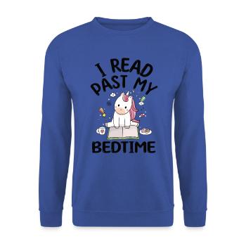 Ich Lese Nach Der Schlafenszeit Einhorn - Unisex Pullover - Royalblau - Vorne - Alina (178cm) & Michal (187cm)