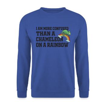I'm more confused than a chameleon - Unisex Sweatshirt - royal blue - Front - Alina (178cm) & Michal (187cm)