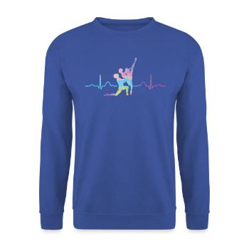 Ballerine Danse Heartbeat Ekg Ballerine - Sweat-shirt Unisexe - bleu royal - Devant - Alina (178cm) & Michal (187cm)