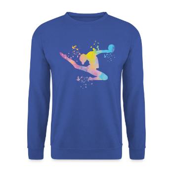 Gymnaste avec gymnastique rythmique à balle - Sweat-shirt Unisexe - bleu royal - Devant - Alina (178cm) & Michal (187cm)
