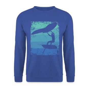 Flügelfolie Wingsurfing Retro-folie Flügel - Unisex Pullover - Royalblau - Vorne - Alina (178cm) & Michal (187cm)