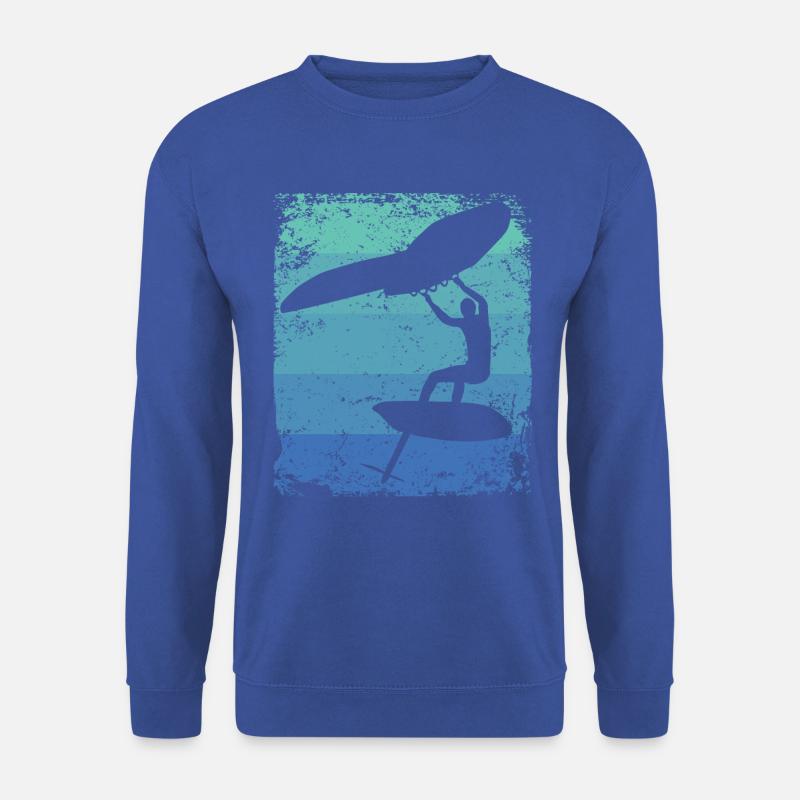 Flügelfolie Wingsurfing Retro-folie Flügel - Unisex Pullover - Royalblau