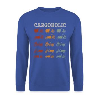 Vélo cargo Cargoholic Vélo cargo - Sweat-shirt Unisexe - bleu royal - Devant - Alina (178cm) & Michal (187cm)