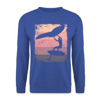 Flügelfolie Wingsurfing Retro-folie Flügel - Unisex Pullover - Royalblau - Vorne - Alina (178cm) & Michal (187cm)