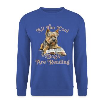 Tous les enfants cool chien de lecture - Sweat-shirt Unisexe - bleu royal - Devant - Alina (178cm) & Michal (187cm)