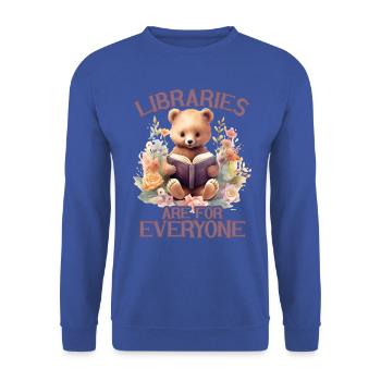 Libraries are for everyone Librarians - Unisex Sweatshirt - royal blue - Front - Alina (178cm) & Michal (187cm)
