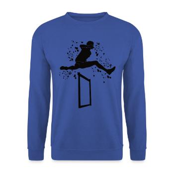 Hurdle Run Obstacle Course Kids Hurdle Run - Unisex Sweatshirt - royal blue - Front - Alina (178cm) & Michal (187cm)