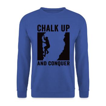 Chalking up and conquering boulderers - Unisex Sweatshirt - royal blue - Front - Alina (178cm) & Michal (187cm)