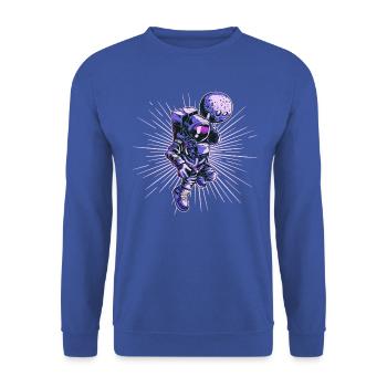 Vaisseau spatial spatial astronaute - Sweat-shirt Unisexe - bleu royal - Devant - Alina (178cm) & Michal (187cm)