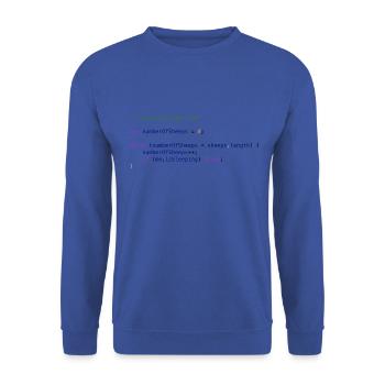 Programmierer Code Schäfchen zählen Logik - Unisex Pullover - Royalblau - Vorne - Alina (178cm) & Michal (187cm)