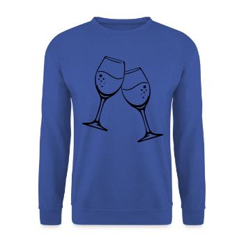 Sparkling Wine Glass Icon - Unisex Sweatshirt - royal blue - Front - Alina (178cm) & Michal (187cm)