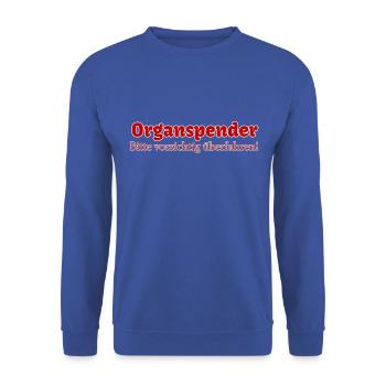organspende - Unisex Pullover - Royalblau - Vorne - Alina (178cm) & Michal (187cm)