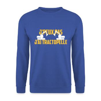 Je peux pas j'ai tractopelle - Sweat-shirt Unisexe - bleu royal - Devant - Alina (178cm) & Michal (187cm)