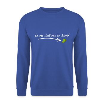 La vie c'est pas un kiwi. - Sweat-shirt Unisexe - bleu royal - Devant - Alina (178cm) & Michal (187cm)