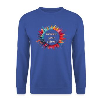 Libérez vos couleurs - Sweat-shirt Unisexe - bleu royal - Devant - Alina (178cm) & Michal (187cm)