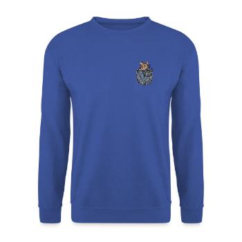 Brusttaschen Maus - Unisex Pullover - Royalblau - Vorne - Alina (178cm) & Michal (187cm)