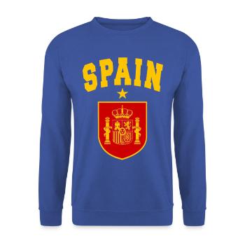 SPANIEN SPAIN España EUROPA SPANISCHE SPORT FAN - Unisex Pullover - Royalblau - Vorne - Alina (178cm) & Michal (187cm)