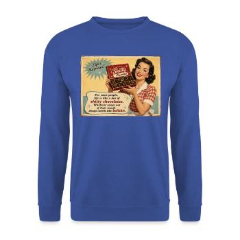 Die süße Ironie des Lebens - Unisex Pullover - Royalblau - Vorne - Alina (178cm) & Michal (187cm)